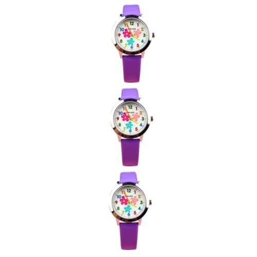 VALICLUD 3 Stück Blumenmuster Kinderuhr Digitaluhren Armbänder Armband Für Mädchen Spielzeug Für Kinder Mädchengeschenke Leine Für Kinder Studenten Quarzuhren Koreanische Version von VALICLUD