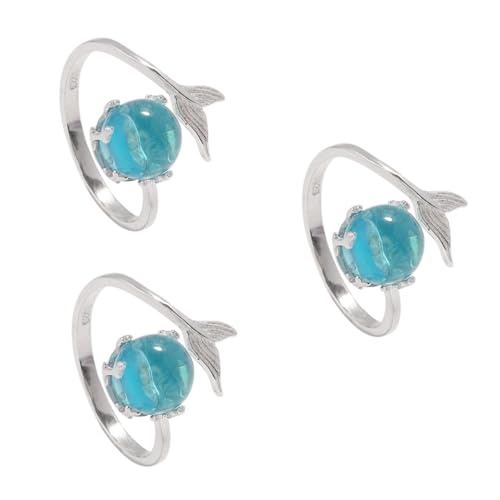 VALICLUD Silberring Damen 3st Frau Fingerring Damenringe Ehefrau Silberringe Silver Rings Kreativer Ring Gestalteter Ring Frischer Öffnungsring Modering Für Damen Wild Meerjungfrau Fräulein von VALICLUD