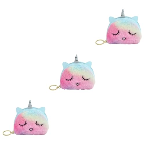 VALICLUD 3stücke Mini Geldbörse Buntes Plüsch-münzbeutel Für Damen Handtasche Oder Rucksack Für Kleingeld Schlüssel Und Mehr Farbe Zufällig Leicht Und Langlebig von VALICLUD