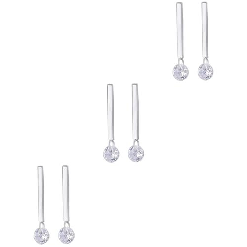 VALICLUD 3St Ohrhänger geometrische ohrringe damenschmuck frauenschmuck baumelnde Ohrringe für Frauen Strassschmuck Ohrstecker Ohrringe mit gerader Linie frauen schmuck Diamant Zubehör S925 von VALICLUD