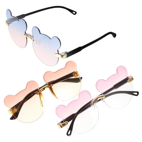 VALICLUD 3stücke Sonnenbrillen Bären-design Kreative Lustige Sonnenbrillen Für Strand Und Gartenpartys Farbverlauf Fotoshootings Und Feierlichkeiten von VALICLUD