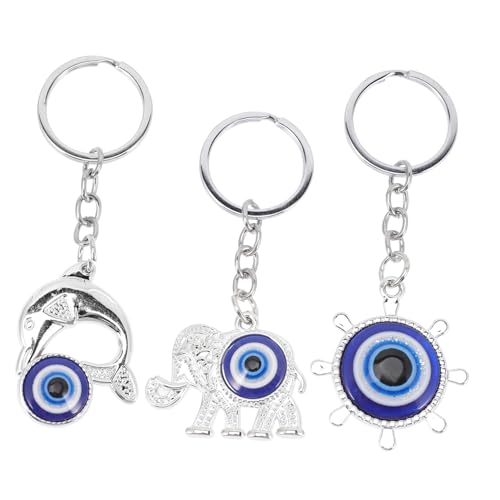 VALICLUD 3stücke Teiliges Set Türkischer Blauer Auge Schlüsselanhänger Kreativer Amulett Charme Für Taschen Und Schlüsselbund-Dekoration von VALICLUD