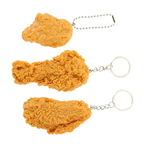 VALICLUD Schlüsselanhänger-Set Mit Gebratenem Huhn 3-teilig Simulierte Hühnerbeine Und Flügel Neuartiger Schlüsselanhänger Für Die Handtasche von VALICLUD