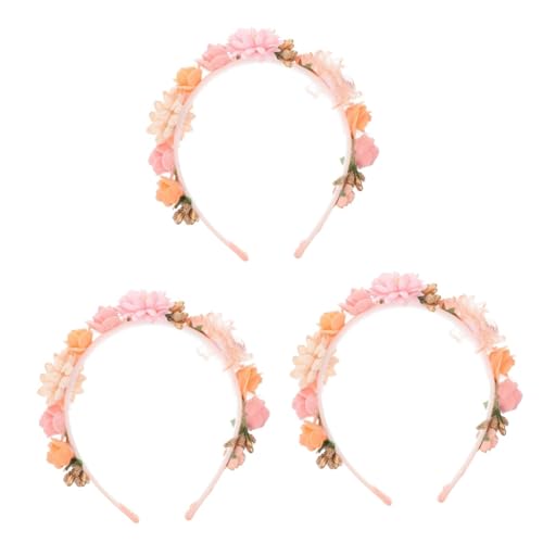 VALICLUD 3St Stirnband hair clip flower haarblume Haargummi Schmücken Cosplay-Stirnband Blumenstirnband Hochzeit Haarschmuck Schal Kopfbedeckung Braut künstliche Polyester von VALICLUD