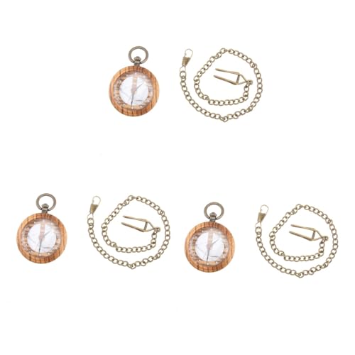 VALICLUD 3stücke Retro Holz Taschenuhr Mit Kette Elegante Quartz Uhr Für Herren Und Damen Hochwertiges Design Langlebige Verarbeitung Für Alltag Und Besondere Anlässe von VALICLUD