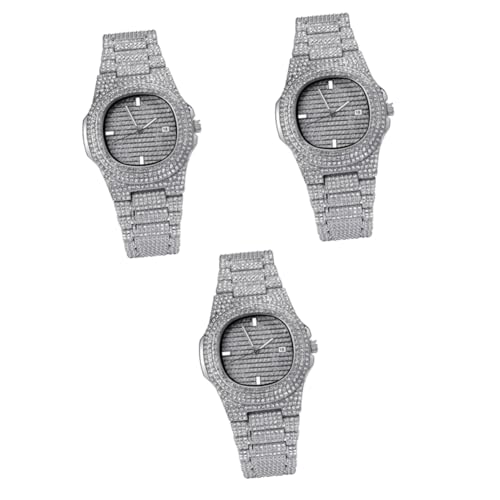 VALICLUD 3stücke Männer Armbanduhr Mit Zirkonia Band Elegante Quarzuhr Im Hip-hop Stil Langlebig Und Praktisch Für Zu Weihnachten Geburtstagen Und Anlässen VALICLUD 3stücke Männer Armbanduhr Mit Zirkonia Band Elegante Quarzuhr Im Hip-hop Stil Langlebig Und Praktisch Für Zu Weihnachten Geburtstagen Und Anlässen von VALICLUD
