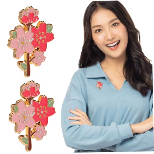 VALICLUD 3stücke Kirschblüten-brosche Aus Metall Süße Blumen-anstecknadeln Für Hüte Taschen Und Kleidung Pack Mit Zartem Blumenmuster Für Modischen Touch von VALICLUD