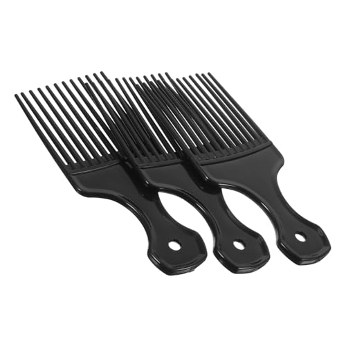 VALICLUD 3Stücke Großes Teiliges Breiter Zahnkamm zur Haarentwirrung Frizz Rechenkamm für Männer und für Langes Dickes und Lockiges Haar Schwarz von VALICLUD