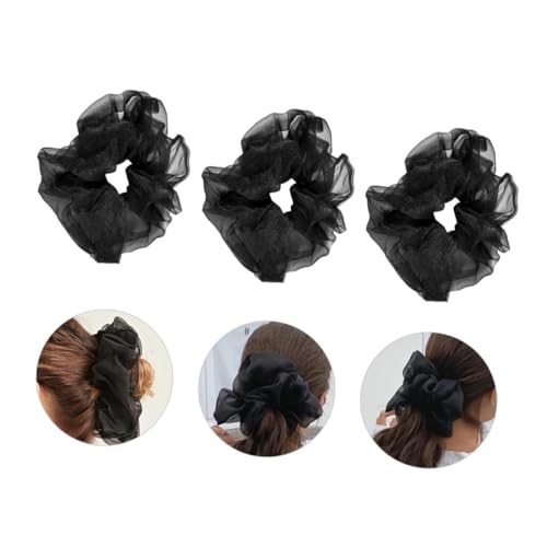 VALICLUD 3 Stück Haar Scrunchies Elastisches Haargummi Modisches Haarzubehör für Mädchen Dehnbares Haarseil für Alltag und Partys Stylische Organza Haarseile von VALICLUD