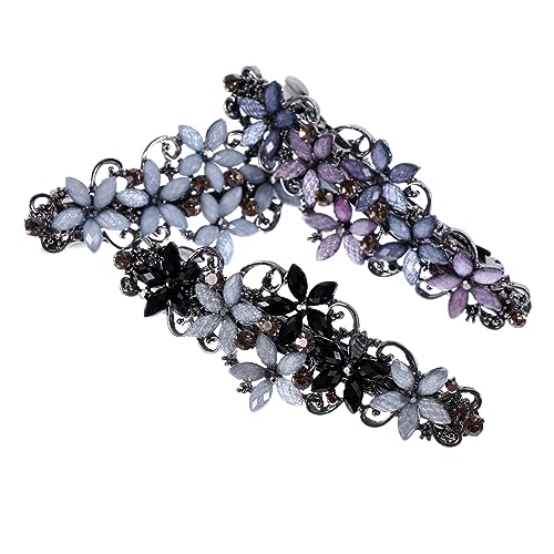 VALICLUD 3stücke Blumen Haarklammer Mit Strasssteinen Für Damen Metallspangen Für Formelle Anlässe Hochzeit Und Geburtstag Für Täglichen Gebrauch von VALICLUD
