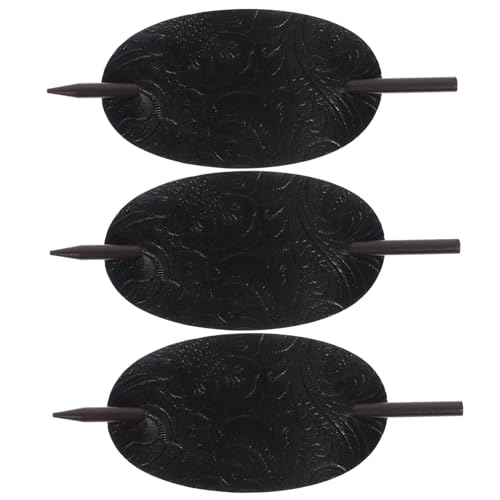 VALICLUD 3Stücke Leder Haarnadeln Mit Stift Haarspangen Für Lange Haare Ponytail Halter Haarknoten Clip Für Damen von VALICLUD