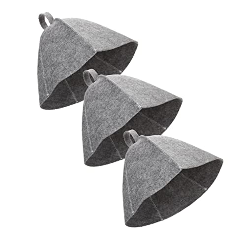 VALICLUD 3 Stück Sauna Hut Filzhut Atmungsaktiv Hitzeschutz für Damen und Herren für Dampfbäder Saunazubehör von VALICLUD