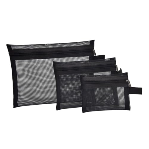 VALICLUD 3 Stück Mesh Kosmetiktaschen Reise Kulturbeutel Für Toilettenartikel Transparente Make up Taschen Mit Reißverschluss Praktisch Für Reisen Und Unterwegs Organizer Für Kosmetik von VALICLUD