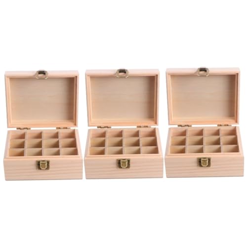 VALICLUD 3er-Box Box Mit Ätherischen Ölen Etui Für Ätherische Öle Flaschen Organizer Ätherische Öle Reisen Diffusor Ölhalter Hölzern Beutel Mit Ätherischen Ölen Ätherisches Öl von VALICLUD