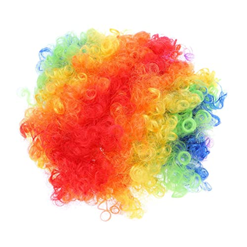 VALICLUD 3er-set Cosplay-partykleid Gefälschter Nasenring Clown-maske Clown-anzug Clownmaske, Handschuhe Und Perücke Kostüm Regenbogen-clown-perücke Hutperücken Vokuhila Perücke Clownhut von VALICLUD