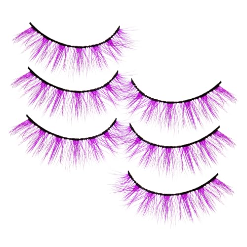 VALICLUD 3paare Pack Mehrfarbige Künstliche Wimpern Dichtes Make-up-wimpernverlängerung Nerzimitat Sicher Leicht Damen Frauen Augenschmuck Halloween Festival von VALICLUD