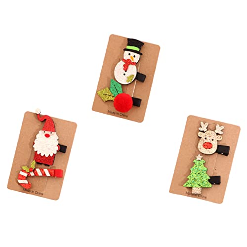 VALICLUD 3paare Weihnachten Haarspangen Mädchen Haarclips Weihnachtskopfschmuck Haarschmuck Zubehör Für Festivals Und Täglichen Gebrauch Aus Hochwertigen Materialien von VALICLUD
