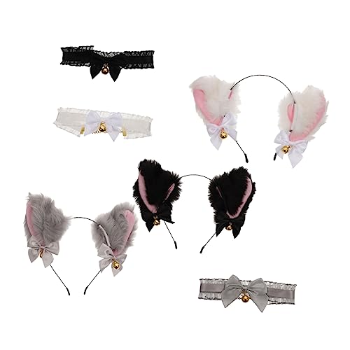 VALICLUD 3sätze Katzenohren Mit Haarband Und Choker Für Kostüm Party Aus Hochwertigem Stoffmaterial Für Langlebigen Gebrauch von VALICLUD