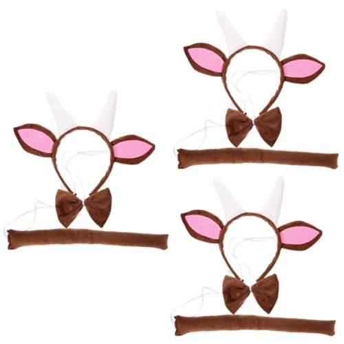 VALICLUD 3sätze Tierkopfband Und Fliege Für Cosplay Süßes Ziegenkostüm Zubehör Für Erwachsene Für Halloween Karneval Und Themenpartys von VALICLUD