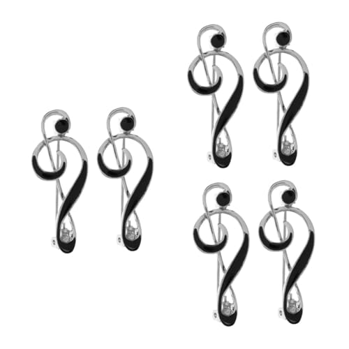 VALICLUD 3sets Musiknotenbrosche Hemd Reversnadel Musik-schmuck-brosche Kleiderjacke Brosche Kleiderabzeichen-stift Chornadel Pullover-brosche Früchte Brosche Zinklegierung Silver 2pcs*3 von VALICLUD