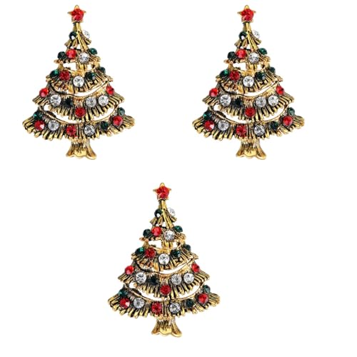 VALICLUD 3st Brustnadel Brosche Weihnachts-strass-brosche Weihnachtskranz Strasssteine Weihnachtsabzeichen Pin Krippennadel Weihnachtsbaum- Weihnachts Mehrfarbig von VALICLUD