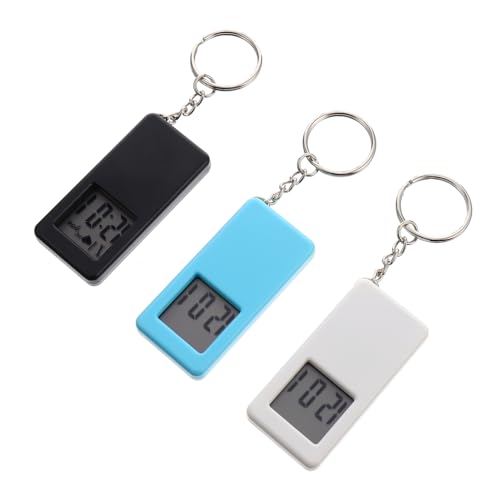 VALICLUD Kleiner Tragbare Schlüsselanhänger Digitaluhr Für Kinder Schüleruhr 3 Stück Leicht Langlebig Großes Ziffern Display Für Alltag Praktische Taschenuhr von VALICLUD