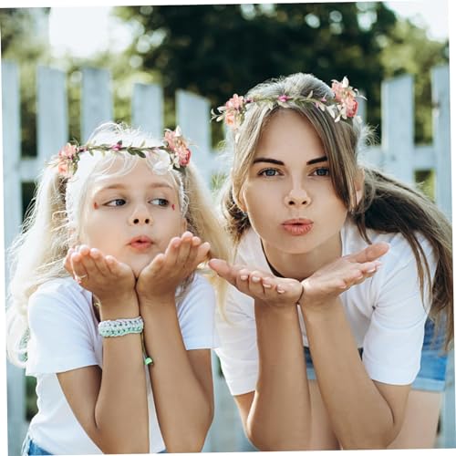 VALICLUD 3st Floraler Kopfschmuck Simuliertes Girlanden-stirnband Dekoratives Kranz-stirnband Frauen Stirnband Bandana Stirnband Blumenstirnbänder Für Damen Grün Schal Strandresort Hochzeit von VALICLUD