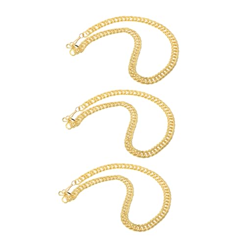 VALICLUD 3st Goldene Halskette Männliche Accessoires Stilvolle Partyschmuck-requisiten Übertriebene Halskette Kostüm Für Männer Punk-kleidung Kind Goldkette Eisen Zubehör von VALICLUD