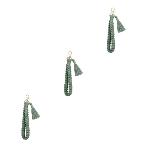 VALICLUD 3stücke Makramee Schlüsselanhänger Armband Für Frauen Boho Handgelenk Lanyard Mit Fransigen Details Stilvoller Schlüsselhalter Für Autoschlüssel Tragbar Und Modisch von VALICLUD