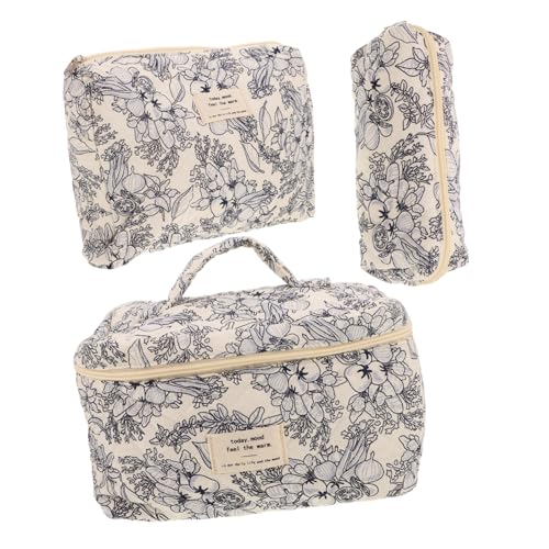 VALICLUD 3stücke Teiliges Set Handtasche Mit Blumenmuster Multifunktionale Kosmetiktasche Für Make-up-Organizer Für Damen Und Mädchen Praktische Aufbewahrung Für Kosmetik Und VALICLUD 3stücke Teiliges Set Handtasche Mit Blumenmuster Multifunktionale Kosmetiktasche Für Make-up-Organizer Für Damen Und Mädchen Praktische Aufbewahrung Für Kosmetik Und von VALICLUD