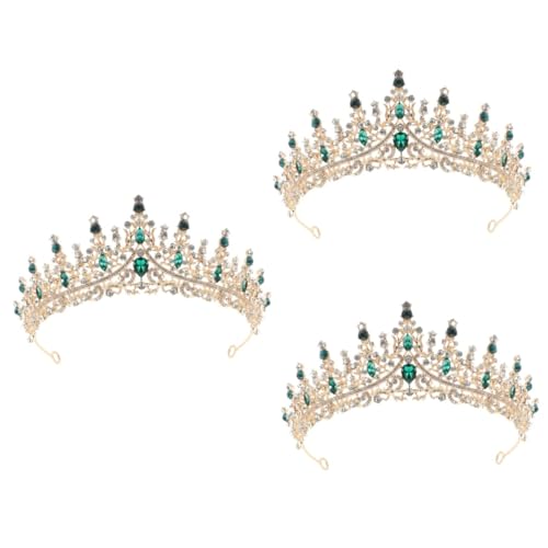 VALICLUD 3st Krone Diamant-haarschmuck Schwarze Tiara Mädchen Kleider Hochzeit Braut Tiara Diademe Für Abschlussball Diamanthochzeitskopfschmuck Kostüm Stirnband Jahrgang Strass Fräulein von VALICLUD