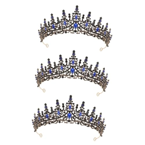 VALICLUD 3st Krone Diamantkristall Hochzeits-tiara Outfits Für Mädchen Hochzeit Braut Stirnband Kleider Für Mädchen Retro-kleidung Mädchen Stirnbänder Strass Halloween Zubehör Fräulein von VALICLUD