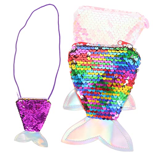VALICLUD 3stücke Meerjungfrauenschwanz-geldbörse Aus Hochwertigen Materialien Praktisch Für Täglichen Gebrauch Einkaufen Und Partys Mit Glitzerdesign Und Platz Für Münzen Schlüssel Karten u von VALICLUD