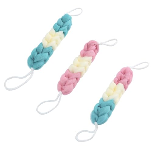 VALICLUD 3stücke Badeschwamm-handtuch Körperpeeling Badewaschtuch Bade-duschwerkzeug Lange Badestreifen Langlebig Pe-material Weich Lanyard-design Einfach Zu Halten Rückenreinigung von VALICLUD