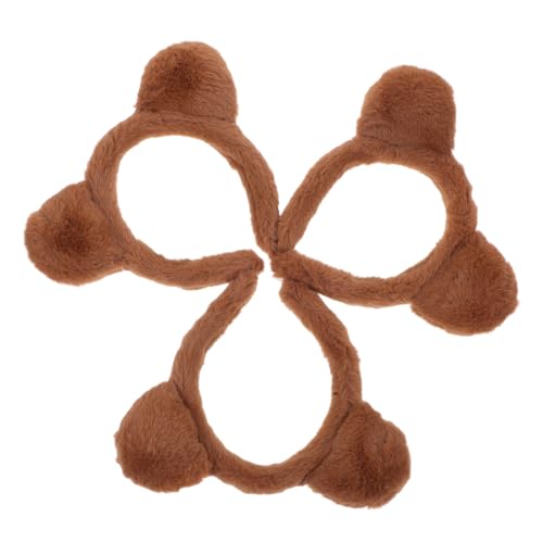 VALICLUD 3stücke Bären Stirnband Mit Ohren Plüsch Tier Cosplay Haarband Braunes Party Accessoire Für Erwachsene Und Kostüm Kopfbedeckung Für Halloween Und Feiertage von VALICLUD