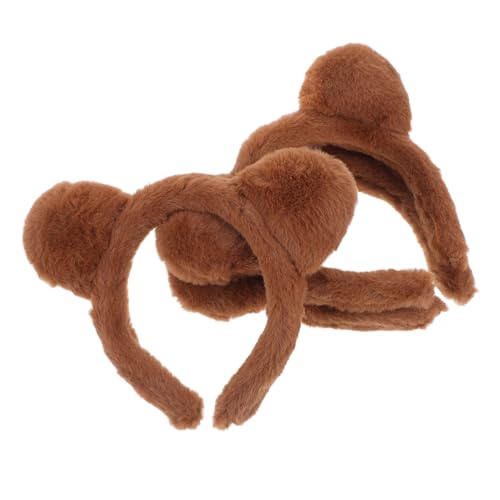 VALICLUD 3stücke Bärenohr-stirnband Aus Plüsch Für Cosplay Party Und Festtagsoutfits Brauner Haarreifen Mit Tierohren Für Damen Und Erwachsene Accessoire Für Kostüme von VALICLUD