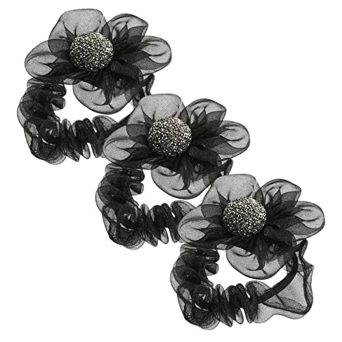 VALICLUD 3stücke Blumenhaarschmuck Mesh Haar Ringe Einfache Haar Seile Frauen Kopfschmuck Stilvolles Design Blumendekor Mädchen Partys Alltag Geburtstag Shopping von VALICLUD
