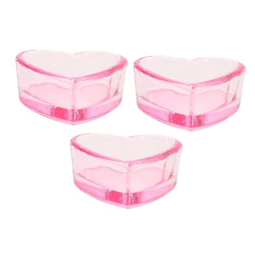 VALICLUD 3stücke Dappen Dish Herzförmige Nail Art Schalen Aus Transparentem Glas Für Maniküre Aufbewahrung Von Nagellack Und Make-up-pinseln von VALICLUD