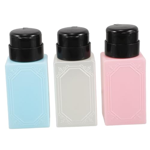 VALICLUD 3stücke Druckpumpen-spenderflaschen Für Nagellackentferner Und Augen-make-up-entferner Wiederverwendbare Flasche in Rosa Weiß Und Blau Für Nagelstudios Und Kosmetikpflege von VALICLUD