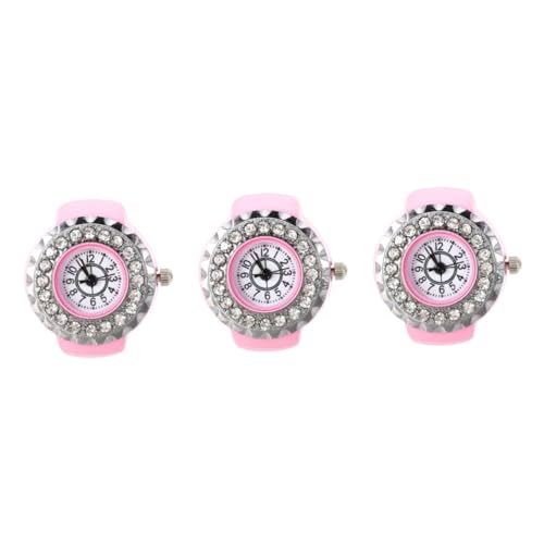 VALICLUD 3stücke Glitzernde Fingerring-Uhr Für Damen Und Herren Dekorative Armbanduhr Im Eleganten Design Aus Edelstahl Für Anlässe Geeignet Als Oder Modisches Accessoire von VALICLUD