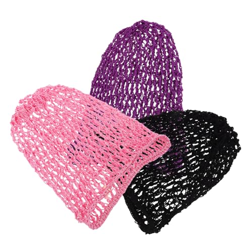 VALICLUD 3stücke Haarnetze Für Damen Elastische Netze Zum Drehen Gehäkelte Haarnetzkappen Atmungsaktive Damen-haarnetze Verschiedene Anlässe von VALICLUD