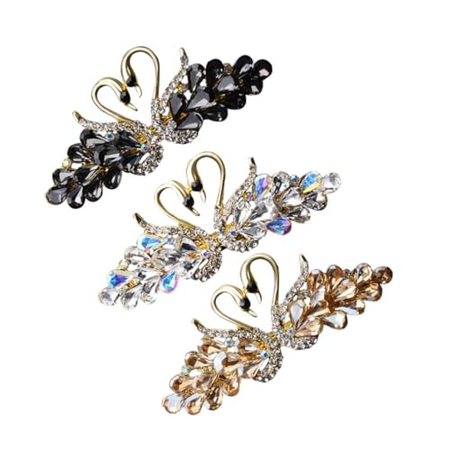 VALICLUD 3stücke Haarspange Blume Für Damen Vintage-haarschmuck Zur Hochzeit Strass-haarspangen Für Bräute Abschlussball-accessoires Party-haarschmuck von VALICLUD