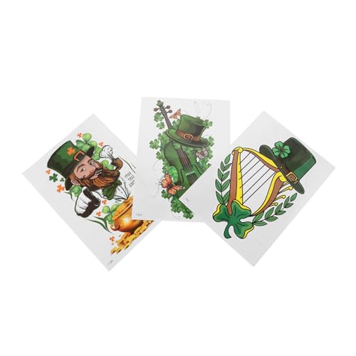 VALICLUD 3stücke Kleeblatt Aufkleber Für Patrick's Day Und Hautfreundlich Partydekoration Für Irische Feiern Temporäre Tattoos Für Besonderen von VALICLUD