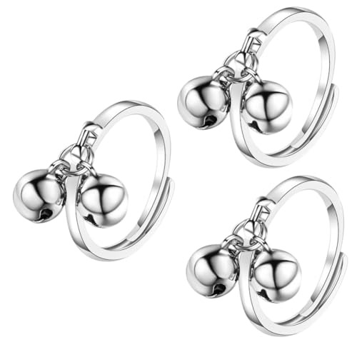 VALICLUD 3stücke Klingelring Verstellbar Offener Dekorativer Damenring Mit Kugeln Süßer Flexibler Schmuck Für Festivals Partys Und Alltag Feine Verarbeitung Für Frauen von VALICLUD