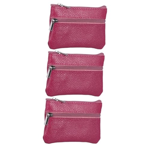 VALICLUD 3stücke Mini Leder Münzbeutel Damen Handtasche Reißverschluss Geldbörse Für Alltag Schule Shopping Arbeit Geeignet Für Kleine Bargeld Und Münzaufbewahrung von VALICLUD