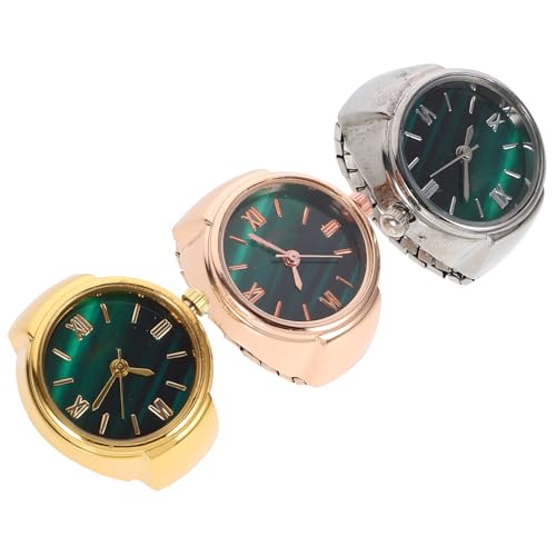 VALICLUD 3stücke Mini Ring Uhren Für Damen Aus Rosegold Gold Und Silber Lässige Fingeruhren Mit Römischen Ziffern Leicht Und Tragbar Als Für Besondere Anlässe von VALICLUD