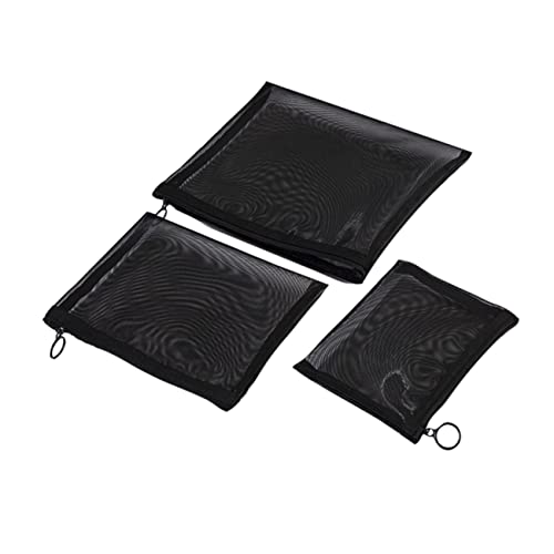 VALICLUD 3stücke Netz-Make-up-Taschen Schwarze Kosmetik-Organizer Reise-toilettenartikel-aufbewahrungstaschen Federmäppchen Aktentaschen von VALICLUD