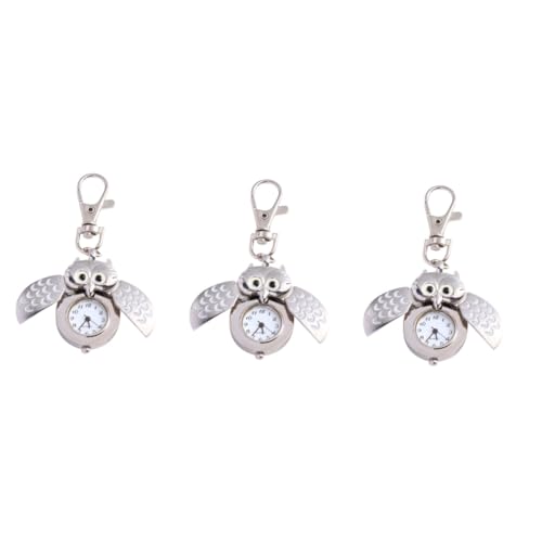 VALICLUD 3stücke Owl Shape Pocket Watch Schlüsselanhänger Taschenuhr Im Niedlichen Eulen-Design Tragbar Langlebig Und Batteriebetrieben Als Dekoration Oder Für Familie Und Freunde von VALICLUD