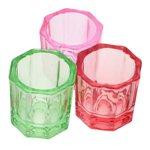 VALICLUD 3stücke Teilige Glas-nagel-dappen-schalen Für Monomer-flüssigkeiten Pigment-aufbewahrung Und Farben-verblenden Transparent Langlebig Und Präzise Für Nagelkunst Und Maniküre von VALICLUD