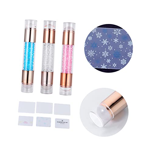 VALICLUD 3stücke Teiliges Double Head Nail Art Stempel Vielseitige Maniküre Werkzeuge Für Diy Nageldesign Acryl Stamper in Weiß Und Blau von VALICLUD